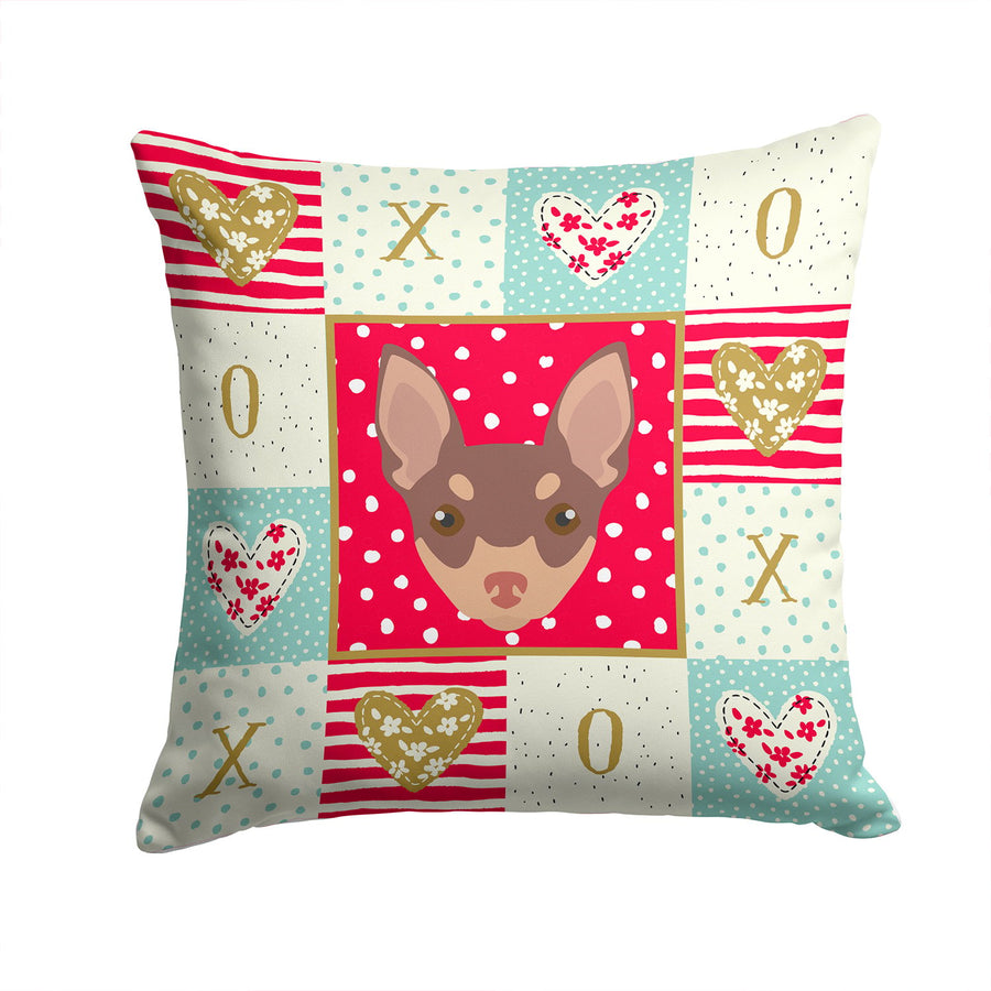 Toy Fox Terrier Love Fabric Decorative Pillow Image 1