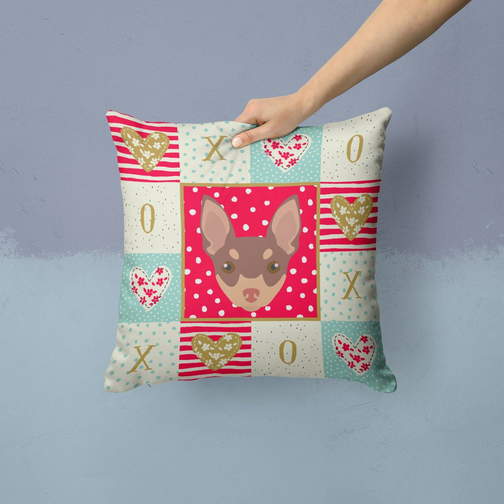 Toy Fox Terrier Love Fabric Decorative Pillow Image 2