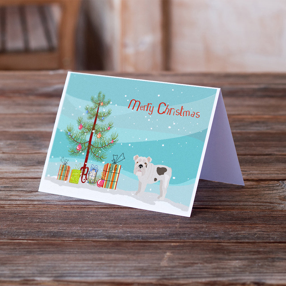 "Bulldog, English Bulldog Christmas Tree Greeting Cards and Envelopes Pack of 8" Image 2