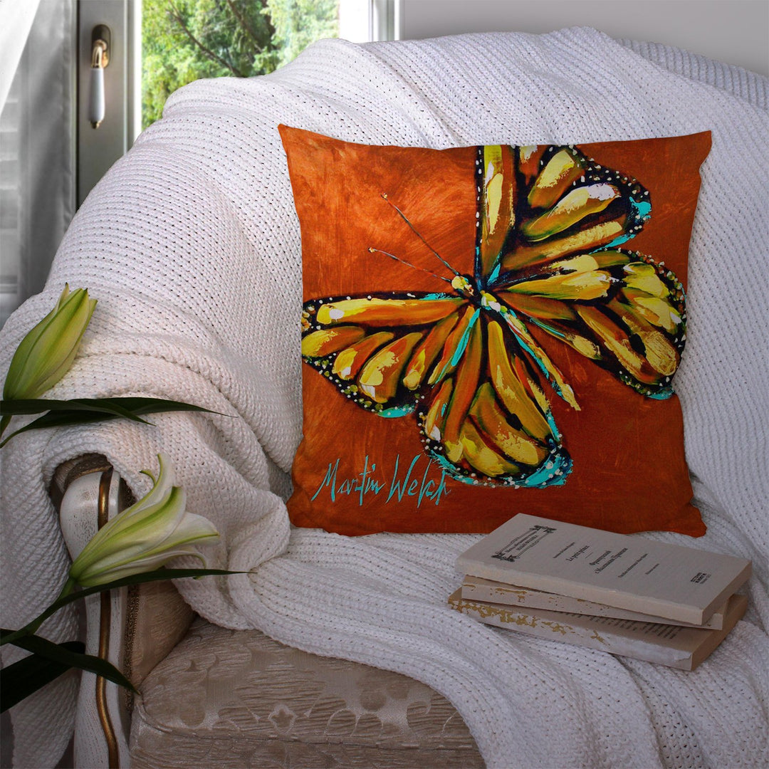 Monarch Butterfly Fabric Decorative Pillow Image 3
