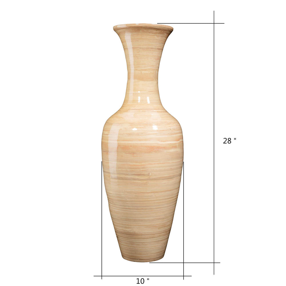 Handcrafted 28 In Tall Bamboo Vase Decorative Classic Floor Vase for Flowers Image 2