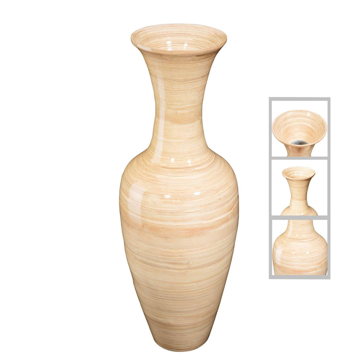 Handcrafted 28 In Tall Bamboo Vase Decorative Classic Floor Vase for Flowers Image 3