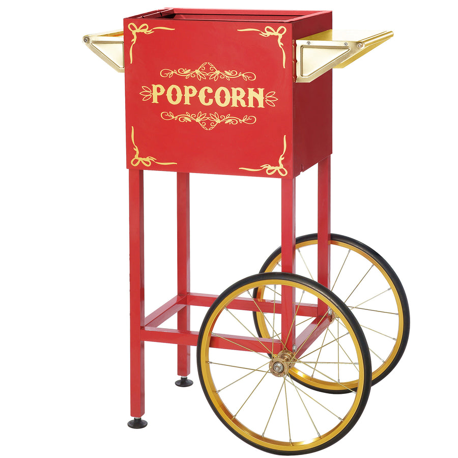 Popcorn Cart Replacement Stand 4 to 8oz Poppers with Shelf, Handle, Wheels, Red Image 1