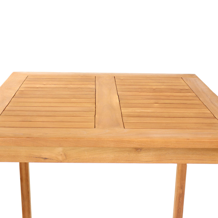 Sunnydaze 31" Square Teak Wood Outdoor Bar Table Image 6