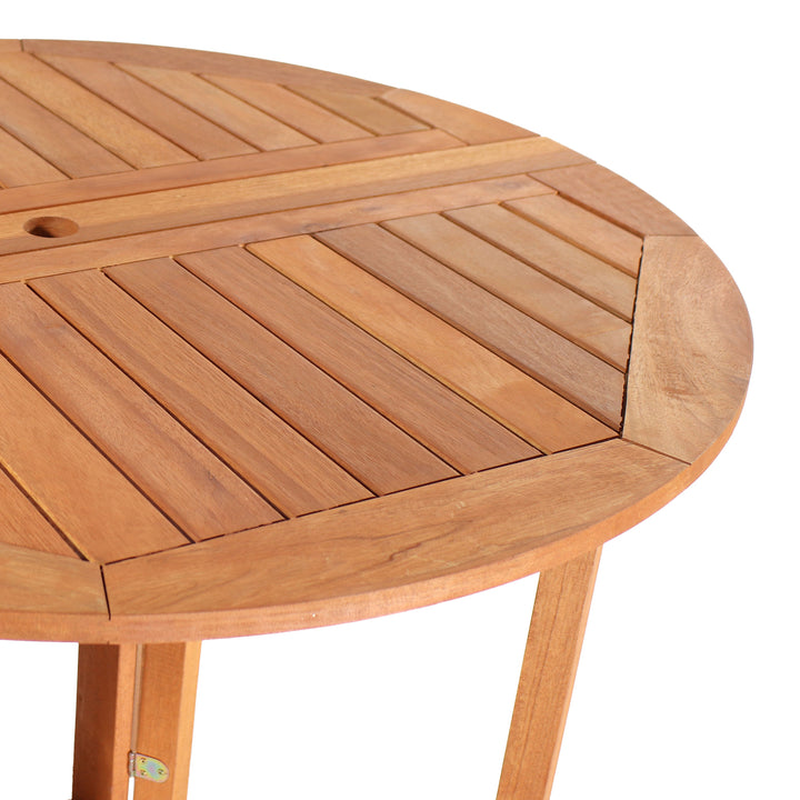 Sunnydaze Malaysian Hardwood Gateleg Patio Table with Teak Oil Finish Image 6