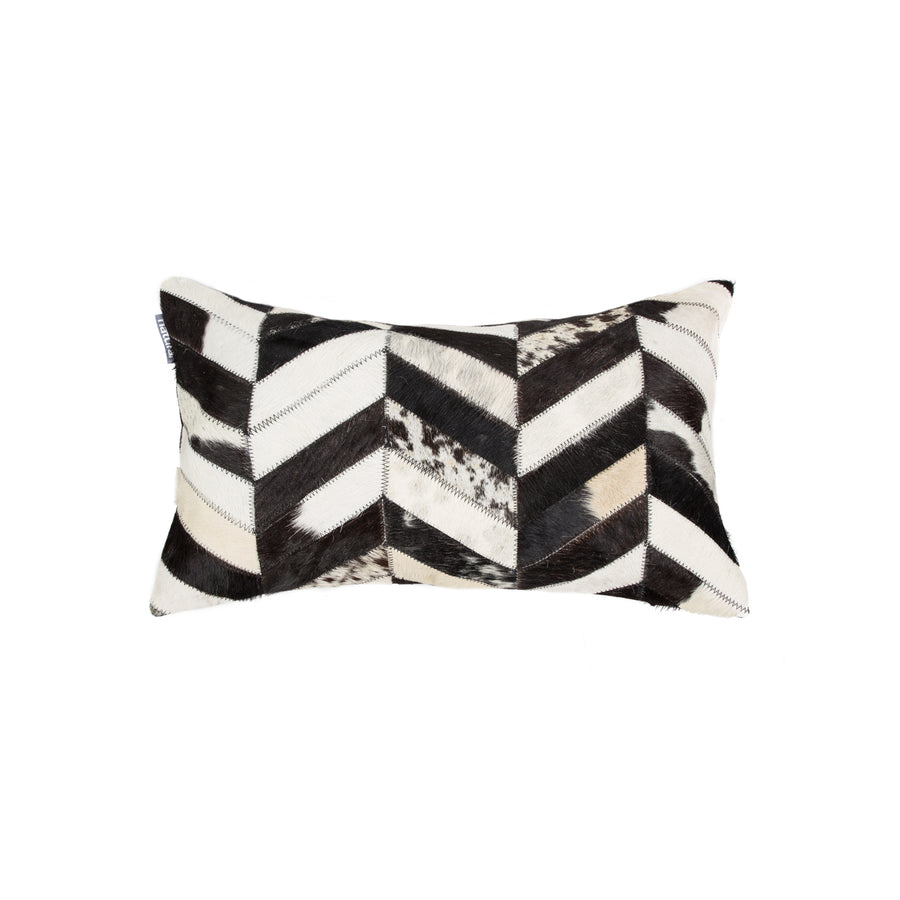 Natural  Torino Chevron Cowhide Pillow  1-Piece  Black and natural Image 1