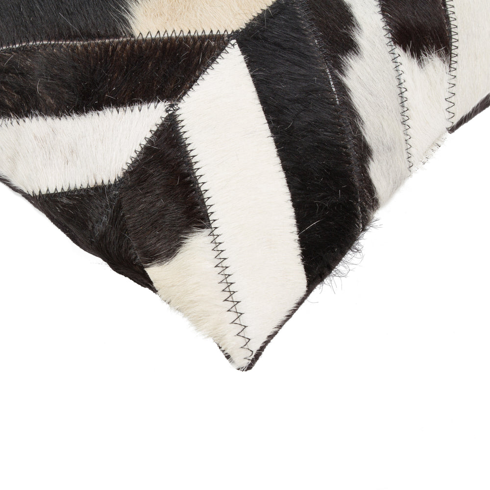 Natural  Torino Chevron Cowhide Pillow  1-Piece  Black and natural Image 2