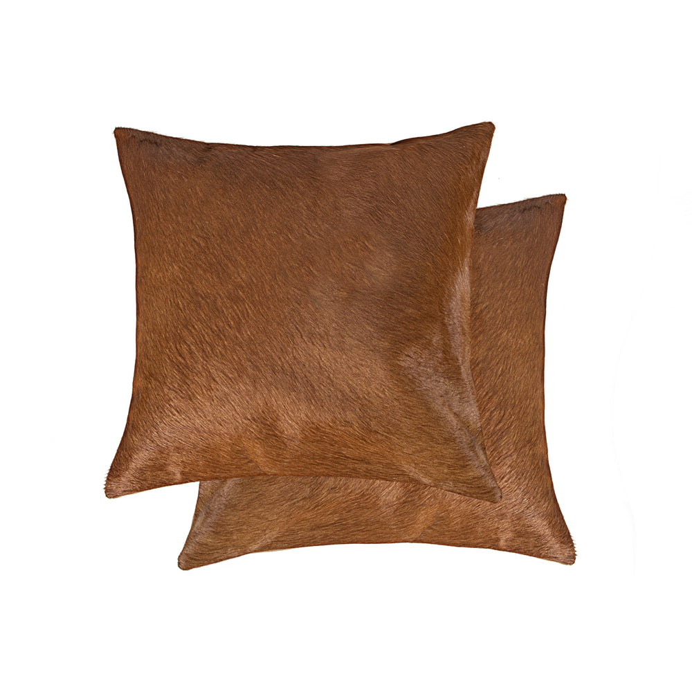Natural  Torino Cowhide Pillow  2-Piece  Brown Image 2