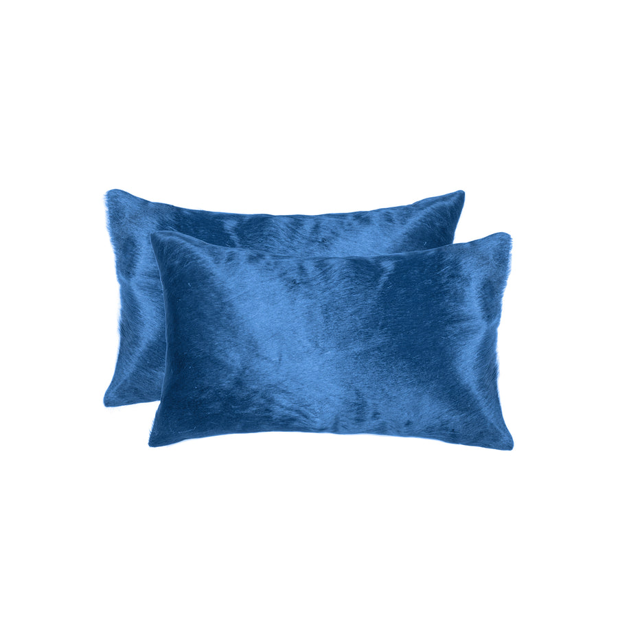 Natural  Torino Cowhide Pillow  2-Piece  Sky blue Image 1