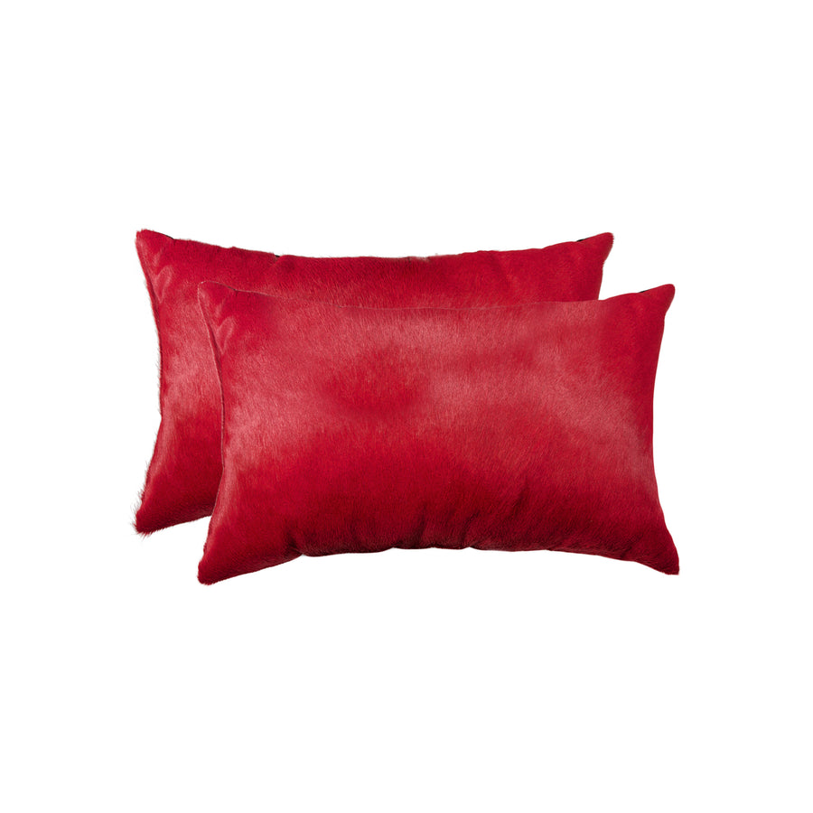 Natural  Torino Cowhide Pillow  2-Piece  Wine Image 1