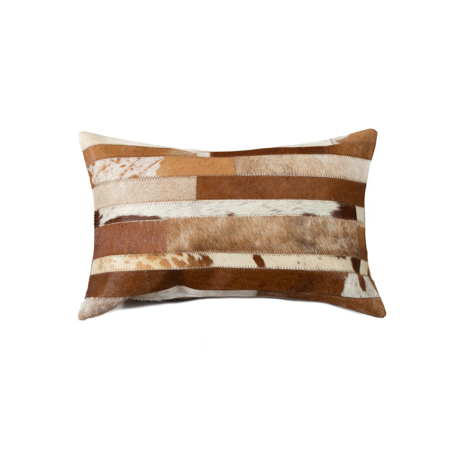 Natural  Torino Madrid Cowhide Pillow  1-Piece  Brown and natural Image 1