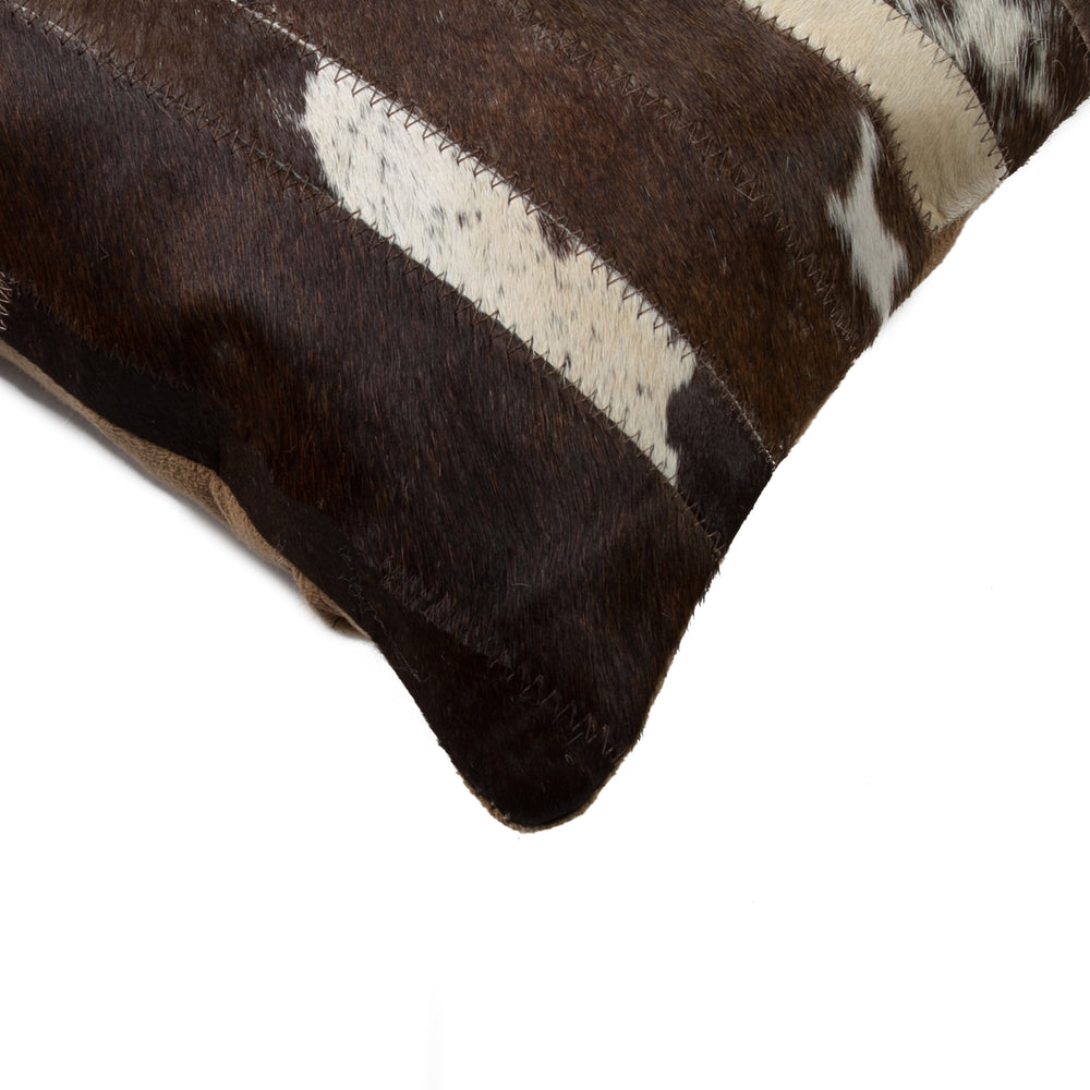 Natural  Torino Madrid Cowhide Pillow  1-Piece  Chocolate and natural Image 2