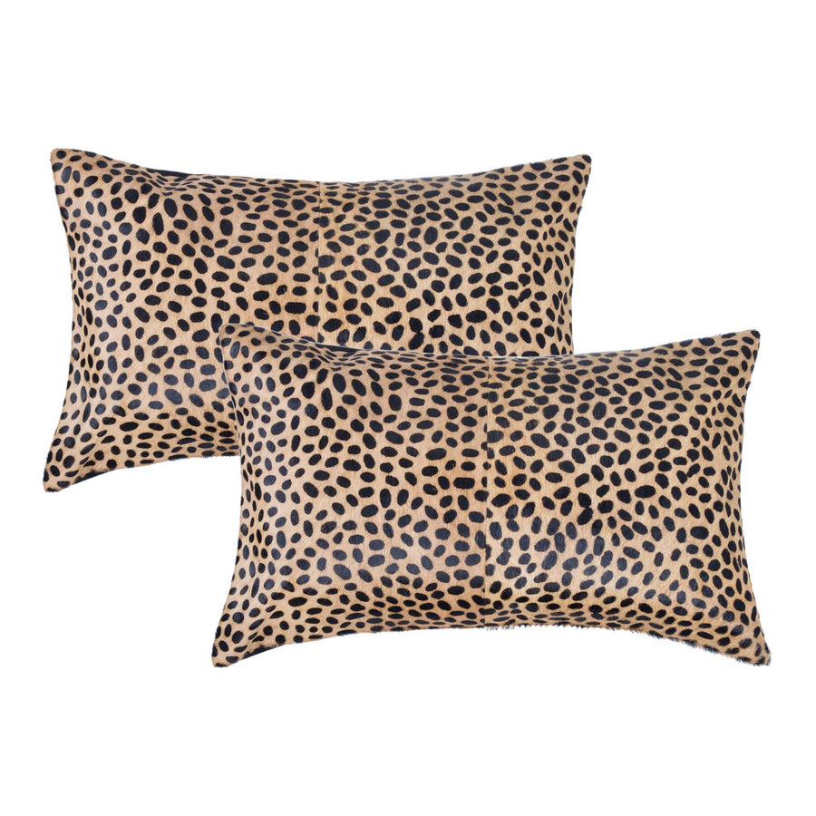 Natural  Torino Togo Cowhide Pillow  2-Piece  Cheetah Image 1