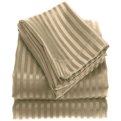 Embossed Striped Bed Sheet Collection (4-Piece) Image 2