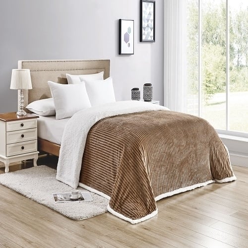 Corduroy Luxe Queen and King Sherpa Blankets Image 6