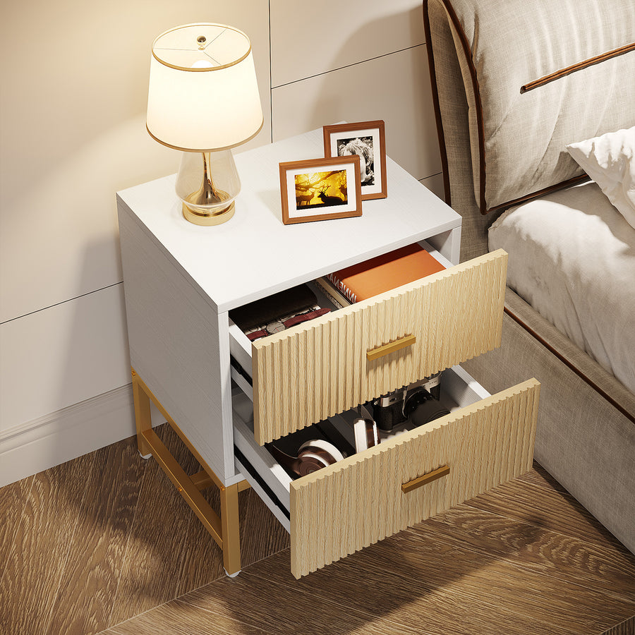 Tribesigns Nightstand with 2-Drawer, Bed Side Table with Storage Cabinet End Table Image 1