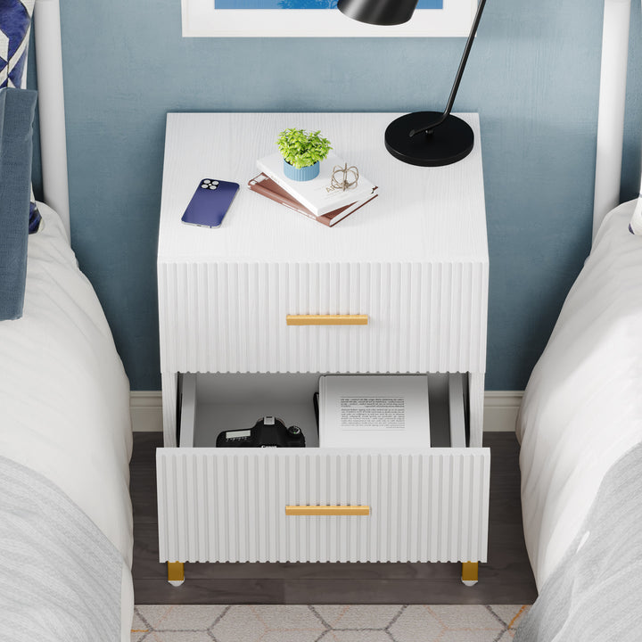 Tribesigns Nightstand with 2-Drawer, Bed Side Table with Storage Cabinet End Table Image 3