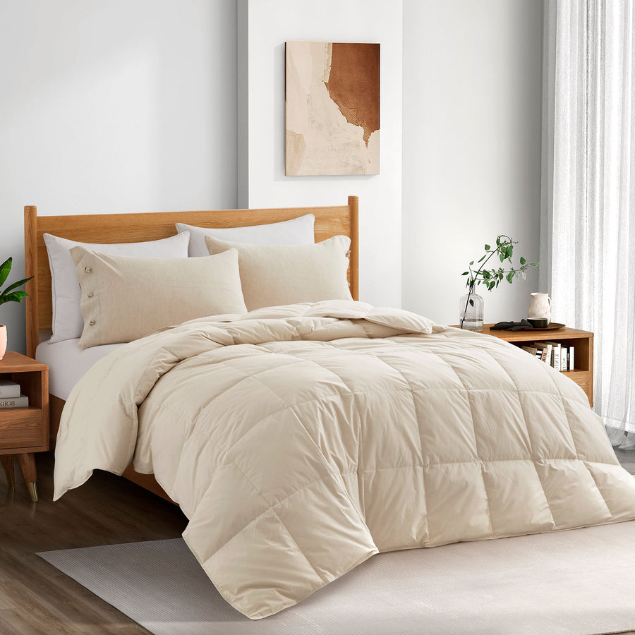 Pure Comfort and Luxury Bedding Bundle: All Season Organic Goose Down Bundle with Pillow-in-Pillow Design Goose Down Image 1