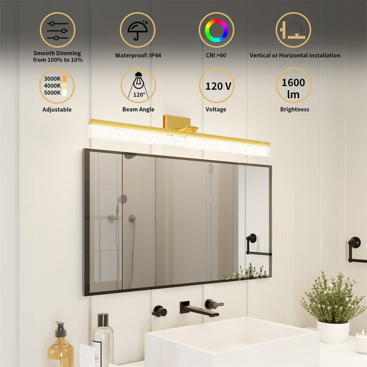 ExBrite 31.50" Modern LED Vanity Light - Sleek Bathroom Mirror Front Lighting Fixture Image 3