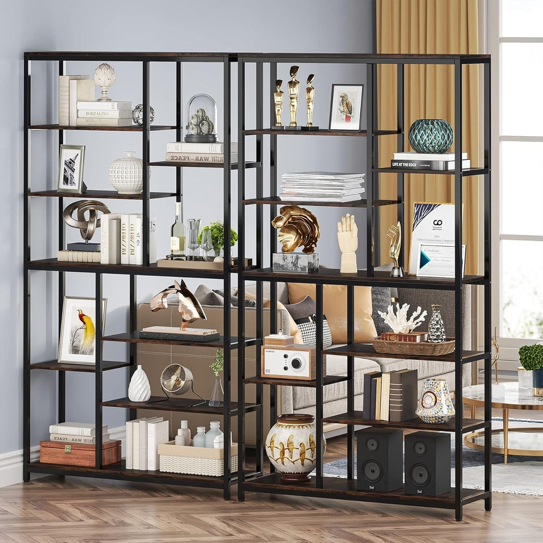 Tribesigns 78.74" Tall Bookcase with Open Shelves, 9-Tier Industrial Bookshelf, 10 Cubes Etagere Storage Shelves Display Image 4