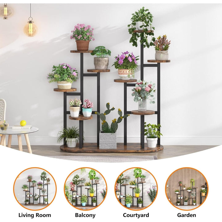 Tribesigns Plant Stand Indoor, Multi-Tiered 11 Potted Plant Shelf Flower Stands, Tall Plant Rack Display Holder Planter Image 3