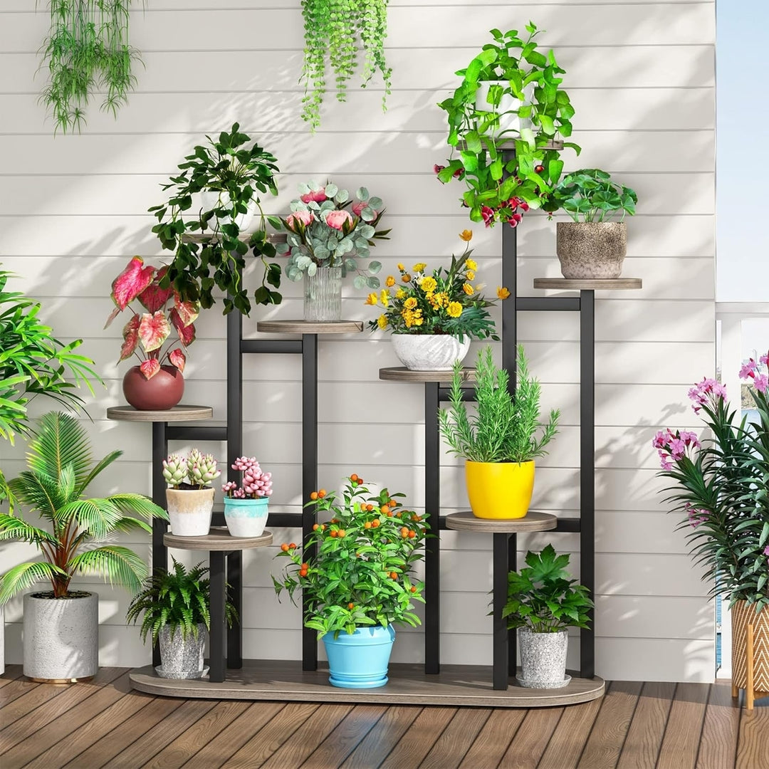 Tribesigns Plant Stand Indoor, Multi-Tiered 11 Potted Plant Shelf Flower Stands, Tall Plant Rack Display Holder Planter Image 6