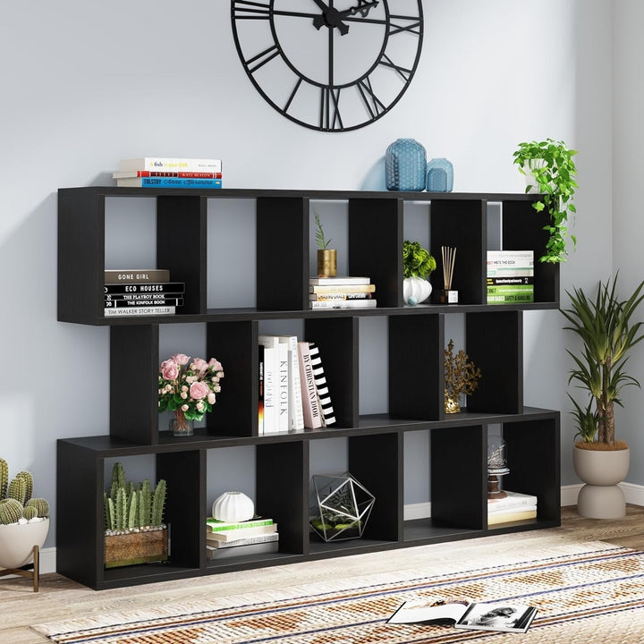 Tribesigns Modern Bookcase, 5-Shelf Storage Organizer Bookshelf with 14-Cube Display Book Shelf Image 7