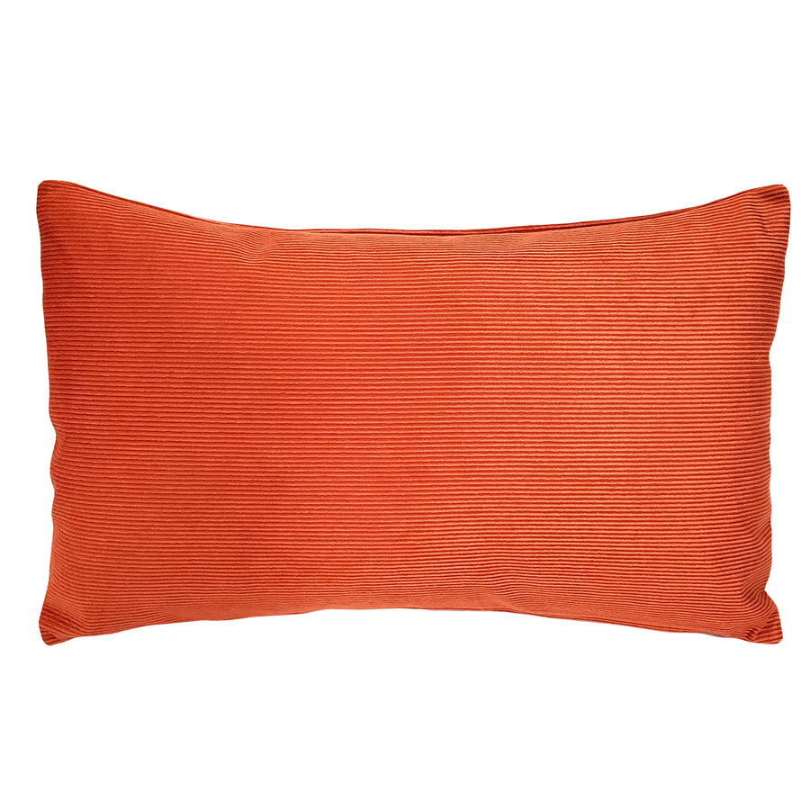 Liminal Koi Orange Striped Velvet Throw Pillow 12x19, with Polyfill Insert Image 1