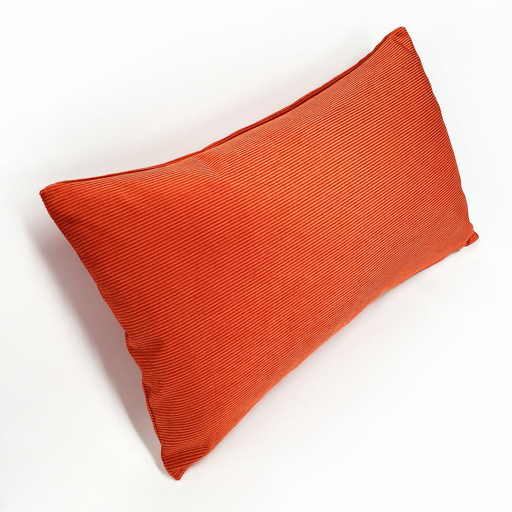 Liminal Koi Orange Striped Velvet Throw Pillow 12x19, with Polyfill Insert Image 2