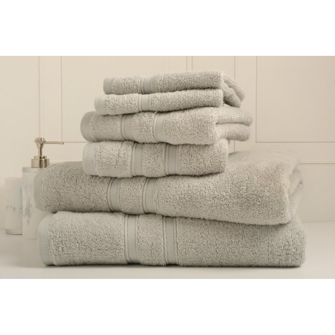 Bibb Home 6-Piece Zero Twist Egyptian Cotton Towel Set Image 5