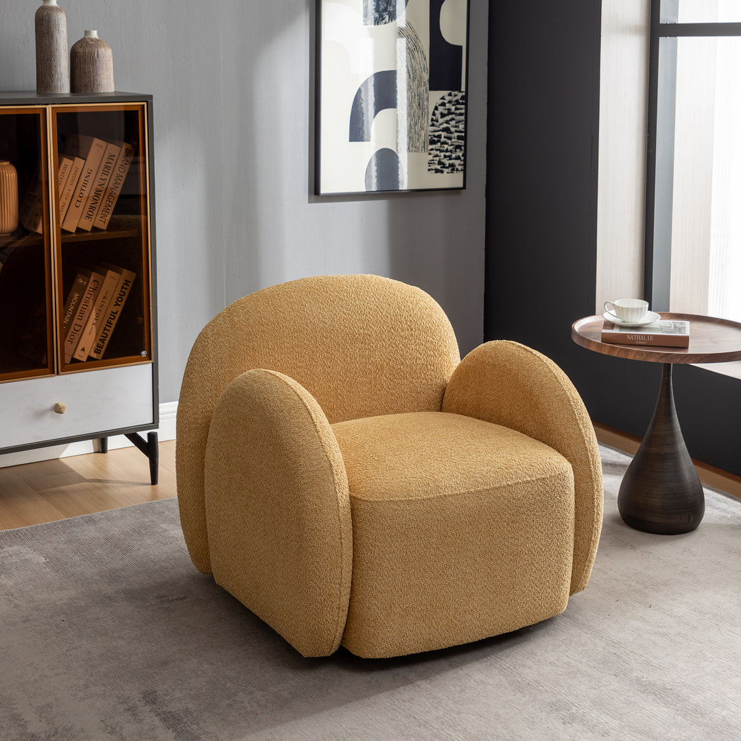 SEYNAR Modern Glam Boucle Upholstered Swivel Accent Armchair Image 12