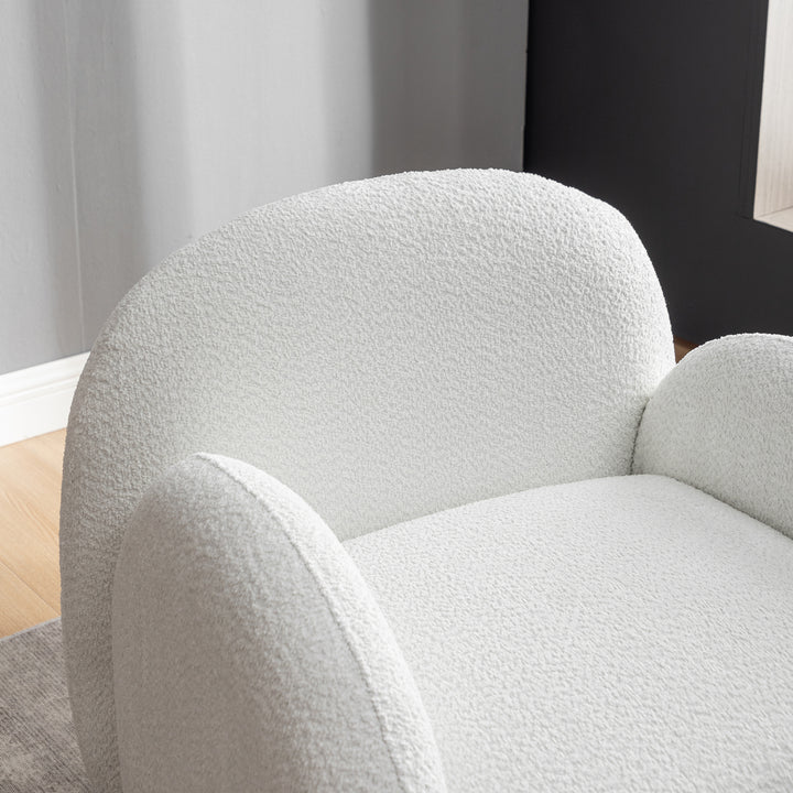 SEYNAR Modern Glam Boucle Upholstered Swivel Accent Armchair Image 6