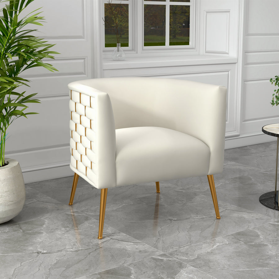 SEYNAR Mid-Century Modern Velvet Round Accent Chair for Living Room Image 1