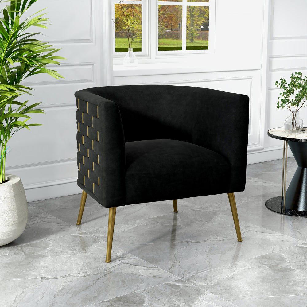 SEYNAR Mid-Century Modern Velvet Round Accent Chair for Living Room Image 2