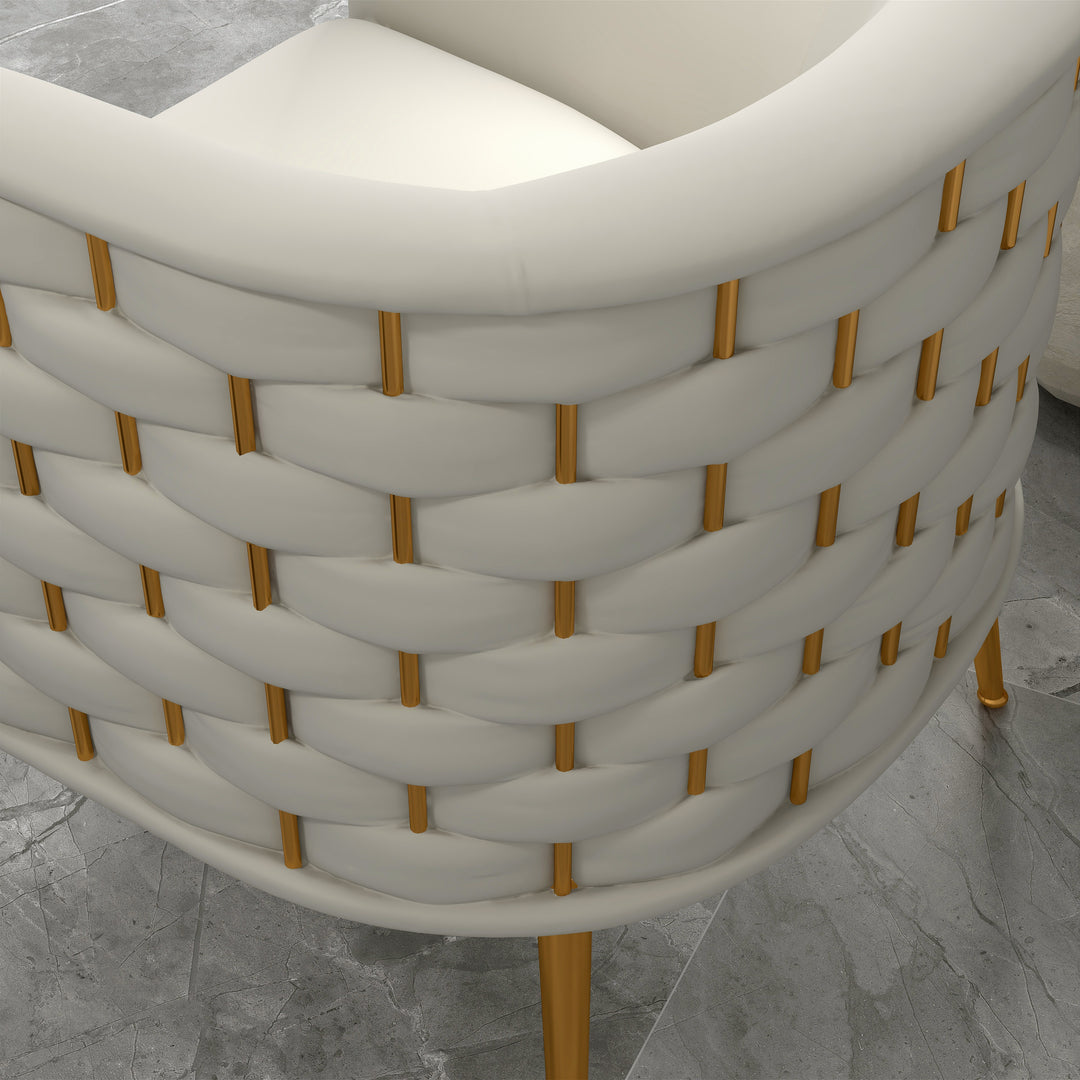 SEYNAR Mid-Century Modern Velvet Round Accent Chair for Living Room Image 9