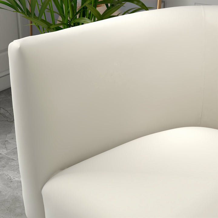 SEYNAR Mid-Century Modern Velvet Round Accent Chair for Living Room Image 10