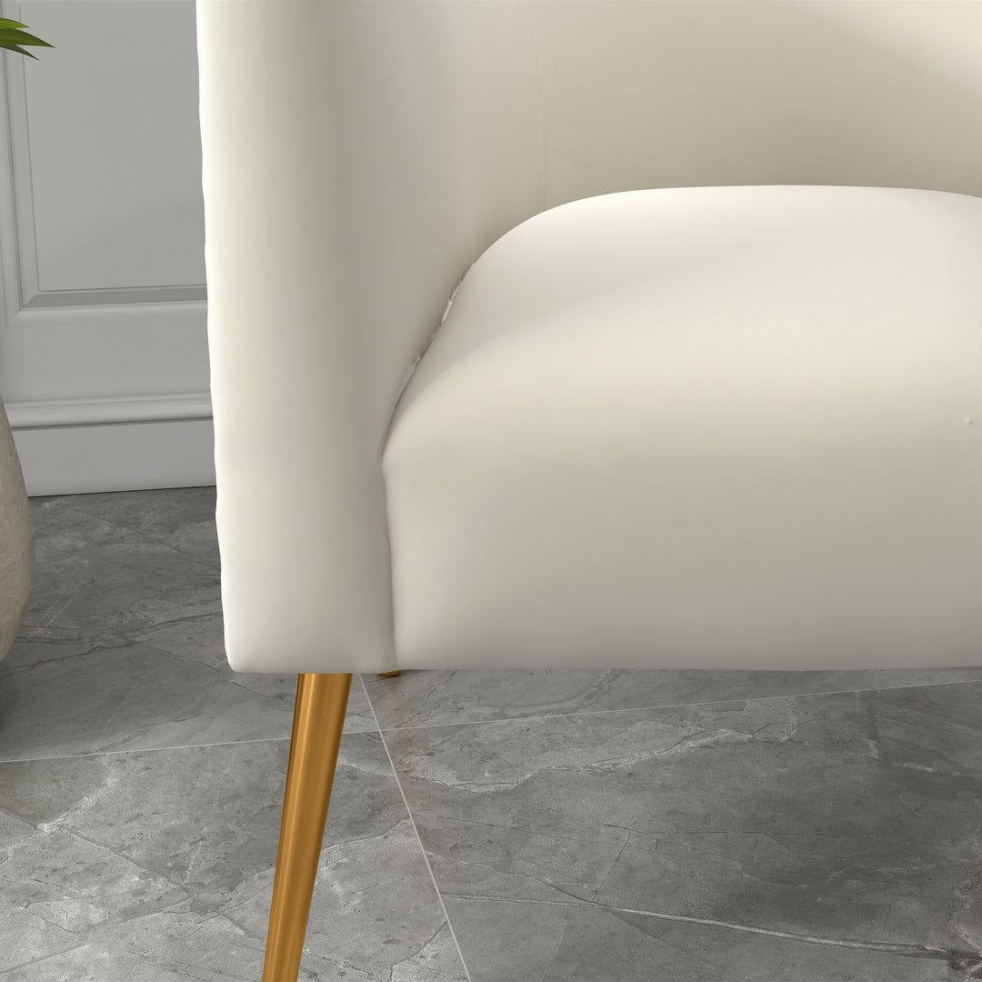SEYNAR Mid-Century Modern Velvet Round Accent Chair for Living Room Image 12