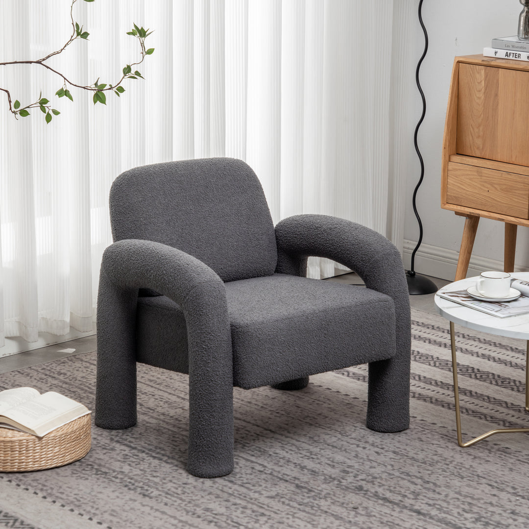 Modern Unique Design Upholstered Accent Chair for Living Room Image 5