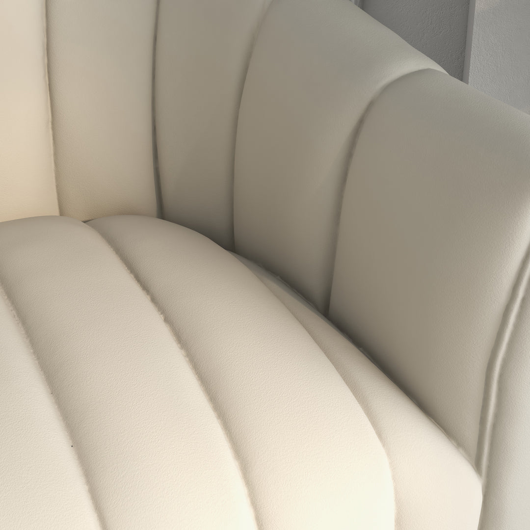 SEYNAR Modern Velvet Curved Swivel Accent Barrel Chair with Metal Base Image 10