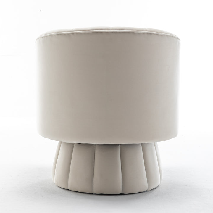 SEYNAR Modern Glam Velvet Upholstered Round Swivel Accent Barrel Chair Set of 2 Image 9