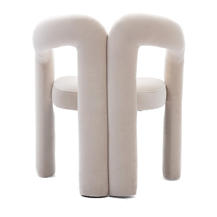 SEYNAR Contemporary Upholstered Accent Dining Chair, Armchair, Set of 2-Beige Image 5