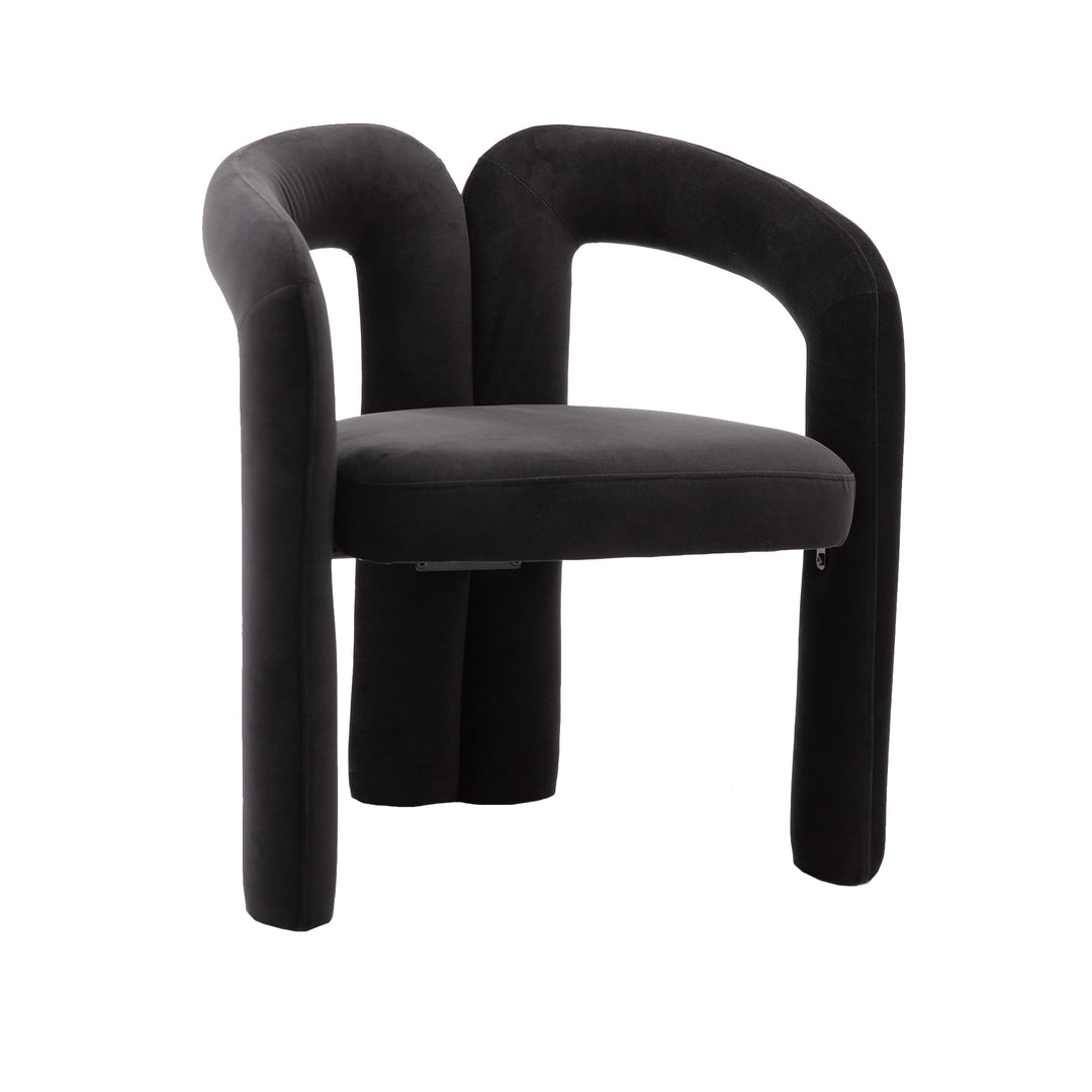 SEYNAR Contemporary Upholstered Accent Dining Chair, Armchair, Set of 2-Black Image 3