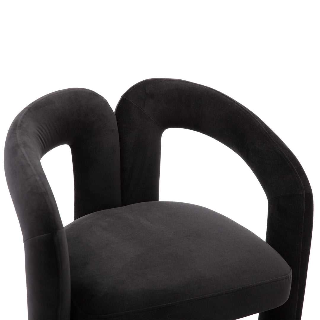 SEYNAR Contemporary Upholstered Accent Dining Chair, Armchair, Set of 2-Black Image 6