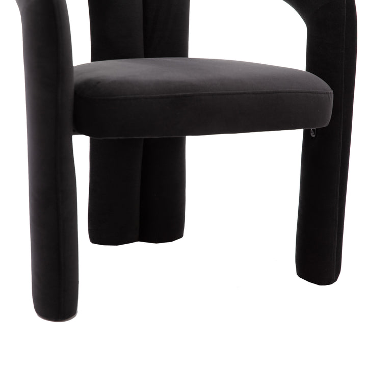 SEYNAR Contemporary Upholstered Accent Dining Chair, Armchair, Set of 2-Black Image 7