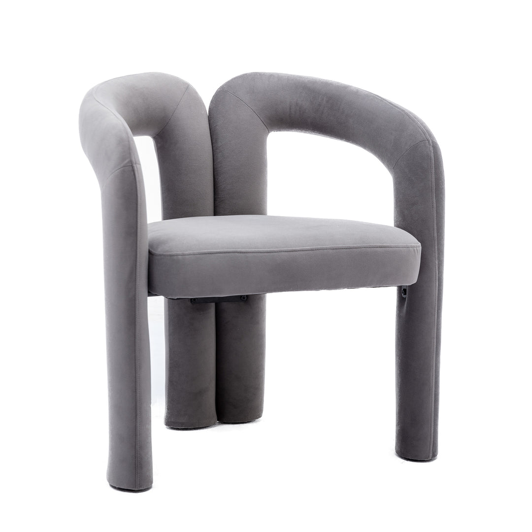 SEYNAR Contemporary Upholstered Accent Dining Chair, Armchair, Set of 2-Grey Image 3