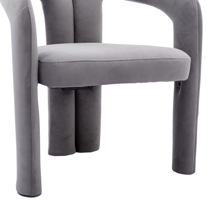 SEYNAR Contemporary Upholstered Accent Dining Chair, Armchair, Set of 2-Grey Image 8