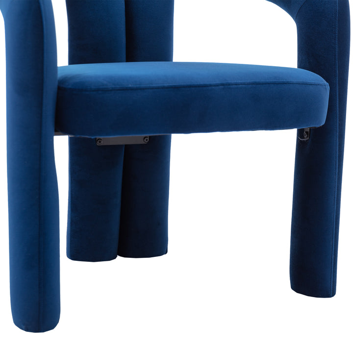 SEYNAR Contemporary Upholstered Accent Dining Chair, Armchair, Set of 2-Navy Image 9