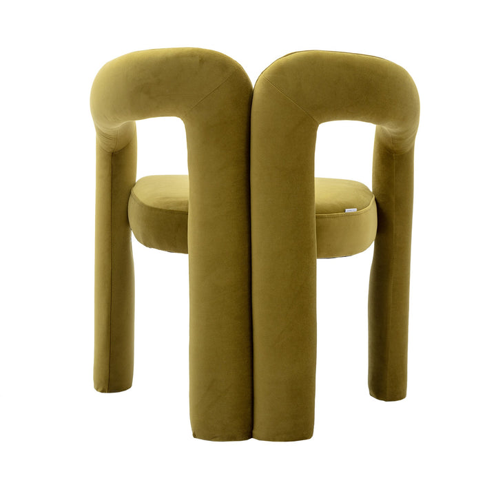 SEYNAR Contemporary Upholstered Accent Dining Chair, Armchair, Set of 2-Olive Image 6
