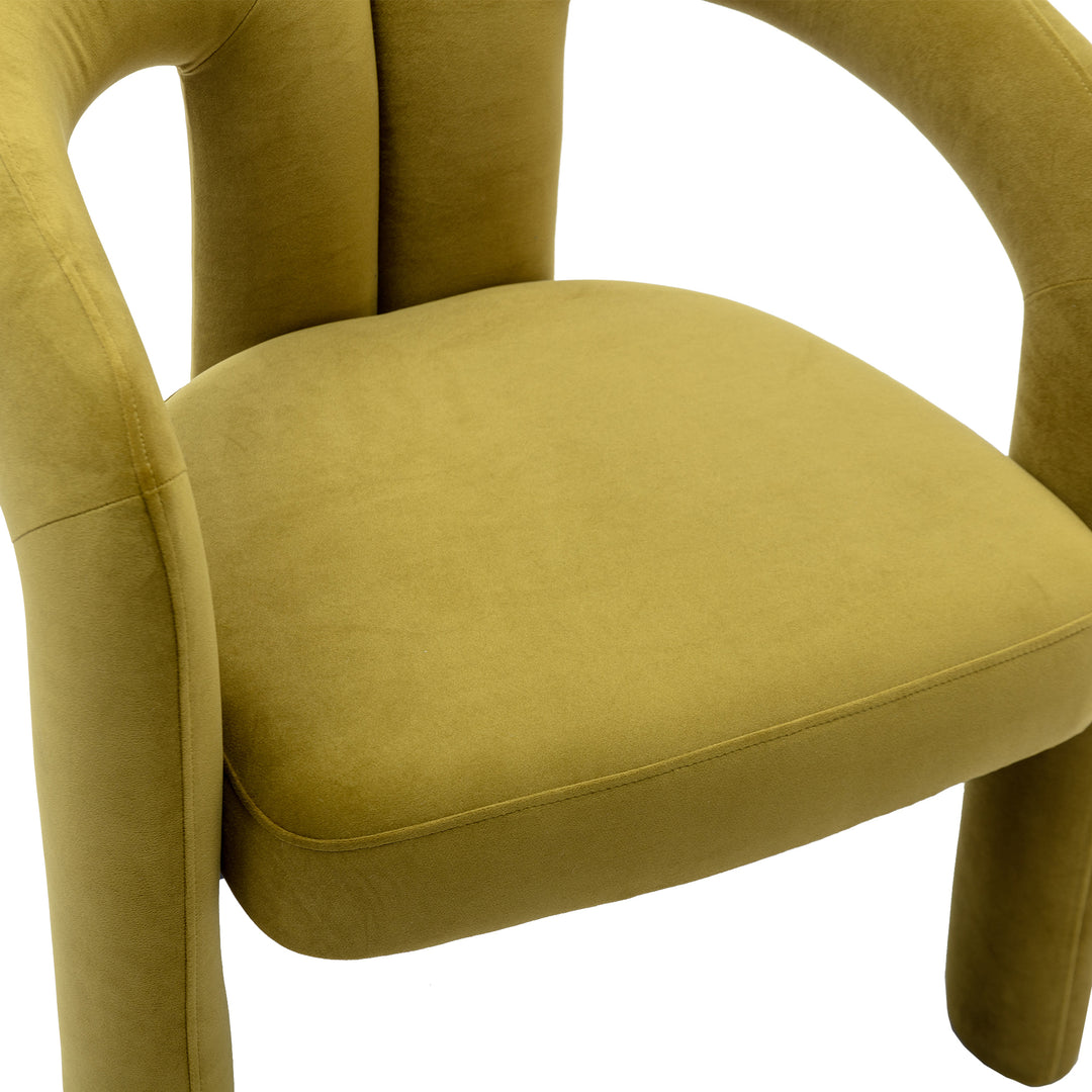 SEYNAR Contemporary Upholstered Accent Dining Chair, Armchair, Set of 2-Olive Image 8