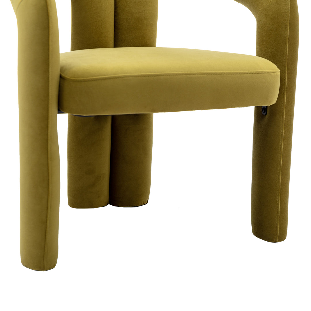 SEYNAR Contemporary Upholstered Accent Dining Chair, Armchair, Set of 2-Olive Image 9